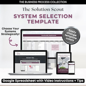 System Selection Template: Editable Google Sheets (Digital Download)