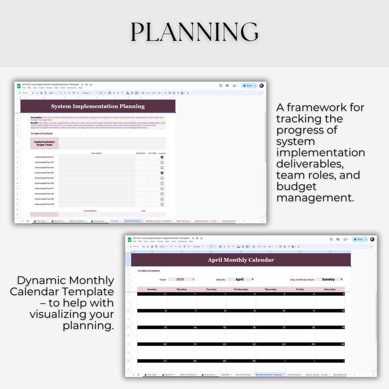 System Implementation Template: Editable Google Sheets (Digital Download) image 7
