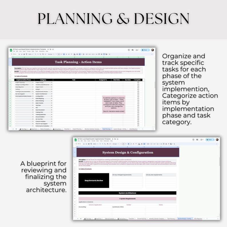 System Implementation Template: Editable Google Sheets (Digital Download) image 8