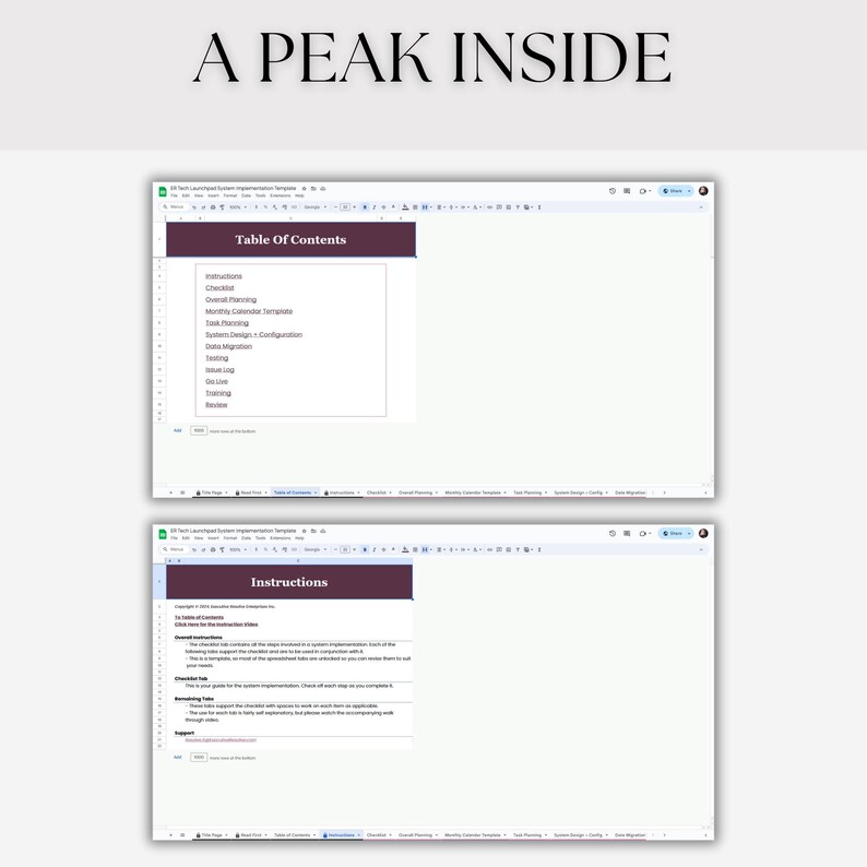 System Implementation Template: Editable Google Sheets (Digital Download) image 5