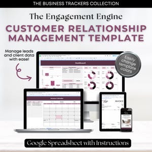 The Engagement Engine: Customer Relationship Management Template | Editable Google Sheets spreadsheet template for tracking leads + clients