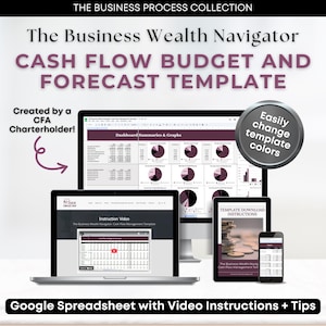 Cash Flow Budget and Forecast Template: Google Sheets Cashflow Management (Digital Download)