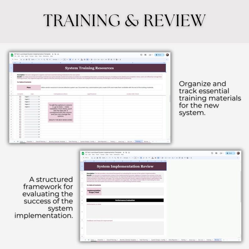 System Implementation Template: Editable Google Sheets (Digital Download) image 11