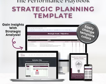 Strategic Planning Template: Excel Spreadsheet with Instruction Video (Digital Download)