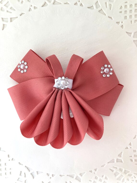Guava Color Dress Hair Bow - Etsy