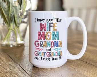 Funny Great Grandma Mug Gift with Bright Colors