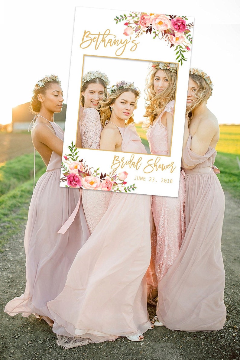 Bridal Shower Selfie Frame Deep Blue Bridal Shower Photo Etsy