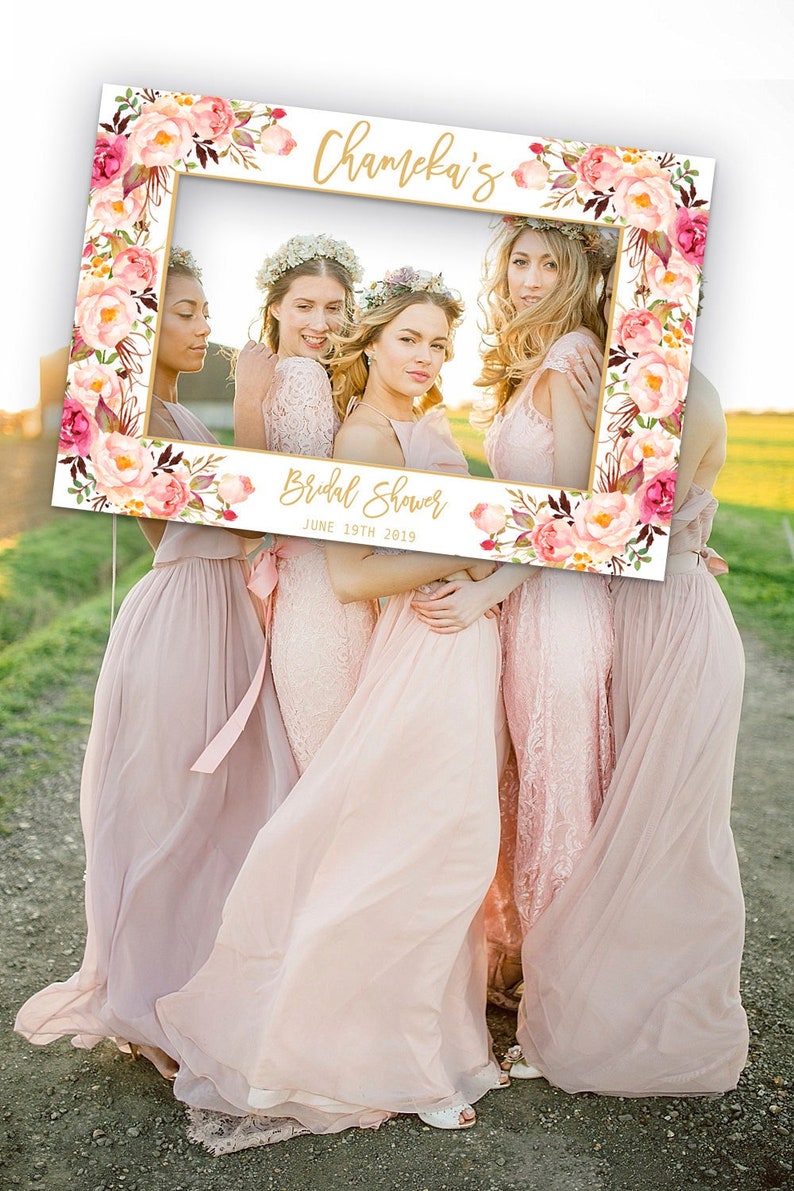 Bridal Shower Selfie Frame Bridal Shower Decoration Marsala Etsy