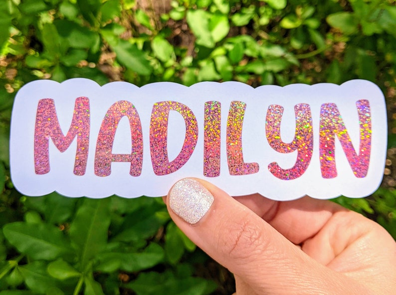 Holographic Name Decal for Water bottle.