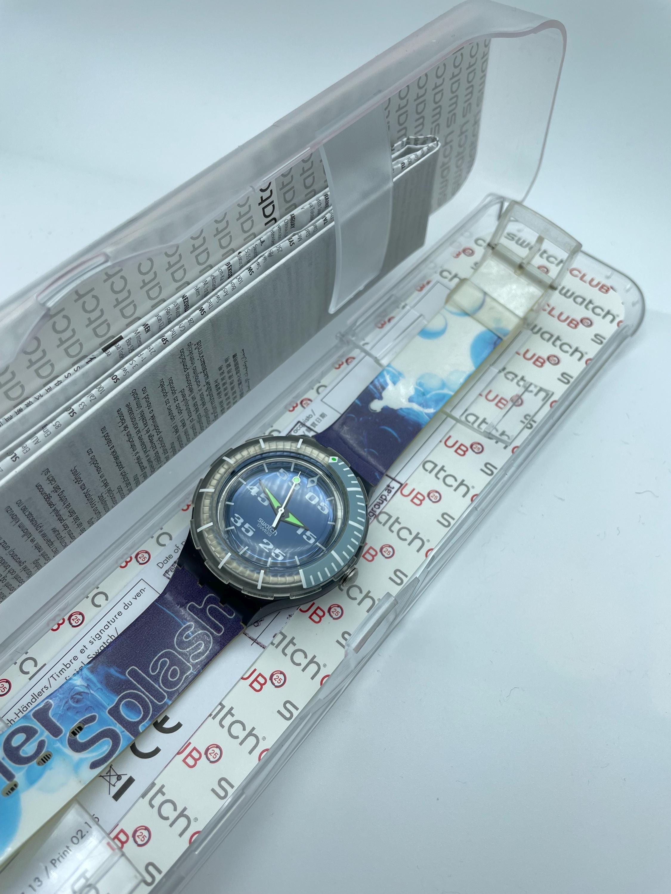 Vintage Swiss wristwatch Swatch 1998w Collectible wristwatch Blue wristwatch made Swiss Swatch GT405 Scuba Diver 200 20ATM (200m) Waterproof