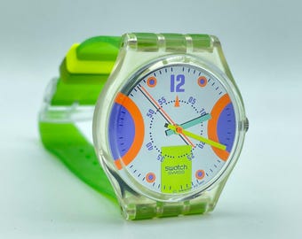 Vintage Swiss Wristwatch Swatch Gent Stream GK146 New Collection Condition Collectible Wrist Watche Old 1991s Quartz Working Beautiful