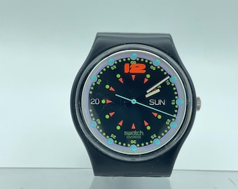 Vintage Swiss Wristwatch Swatch Batticuore GB724 Guarda 1991s Good Condition Collectible Watch Old Wristwatch Rare Quartz Vintage