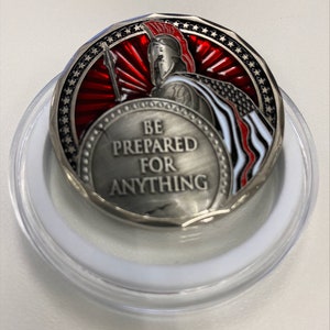 Be Prepared For Anything Spartan Fight Fire Challenge Coin