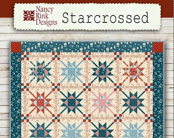 Starcrossed quilt pattern modern pieced