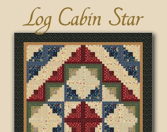 Log Cabin Star vintage reproduction traditional quilt