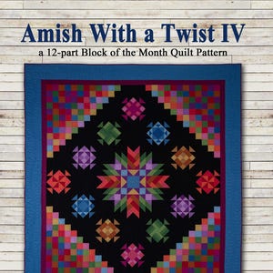 Amish met een Twist IV-quiltpatroon blok van de maand