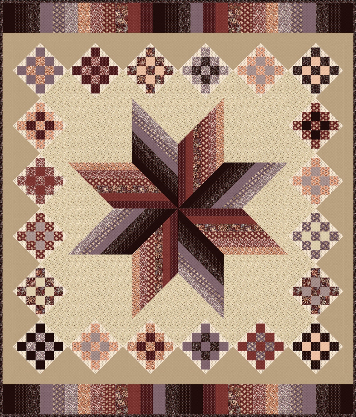 Strippy Star Digital Quilt Pattern - Etsy