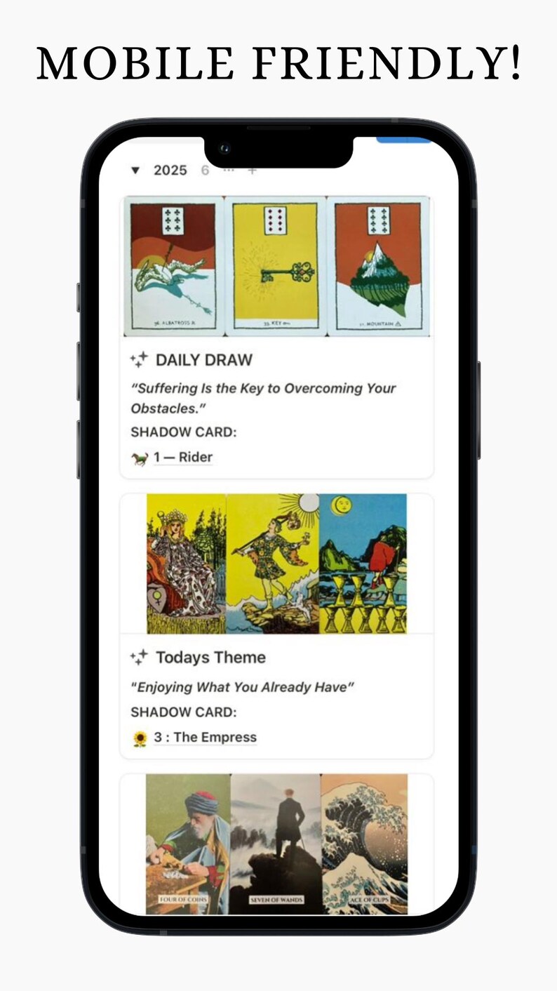 Diario dei Tarocchi/Lenormand e Contatore/Tracciatore di Carte Notion - Modello di database Notion immagine 3