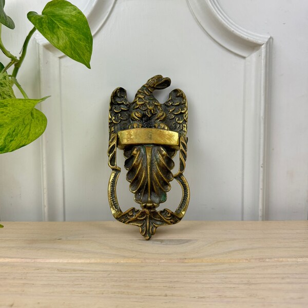 Vintage Brass Eagle Door Knocker, Federal Style Heavy Brass Door Knocker