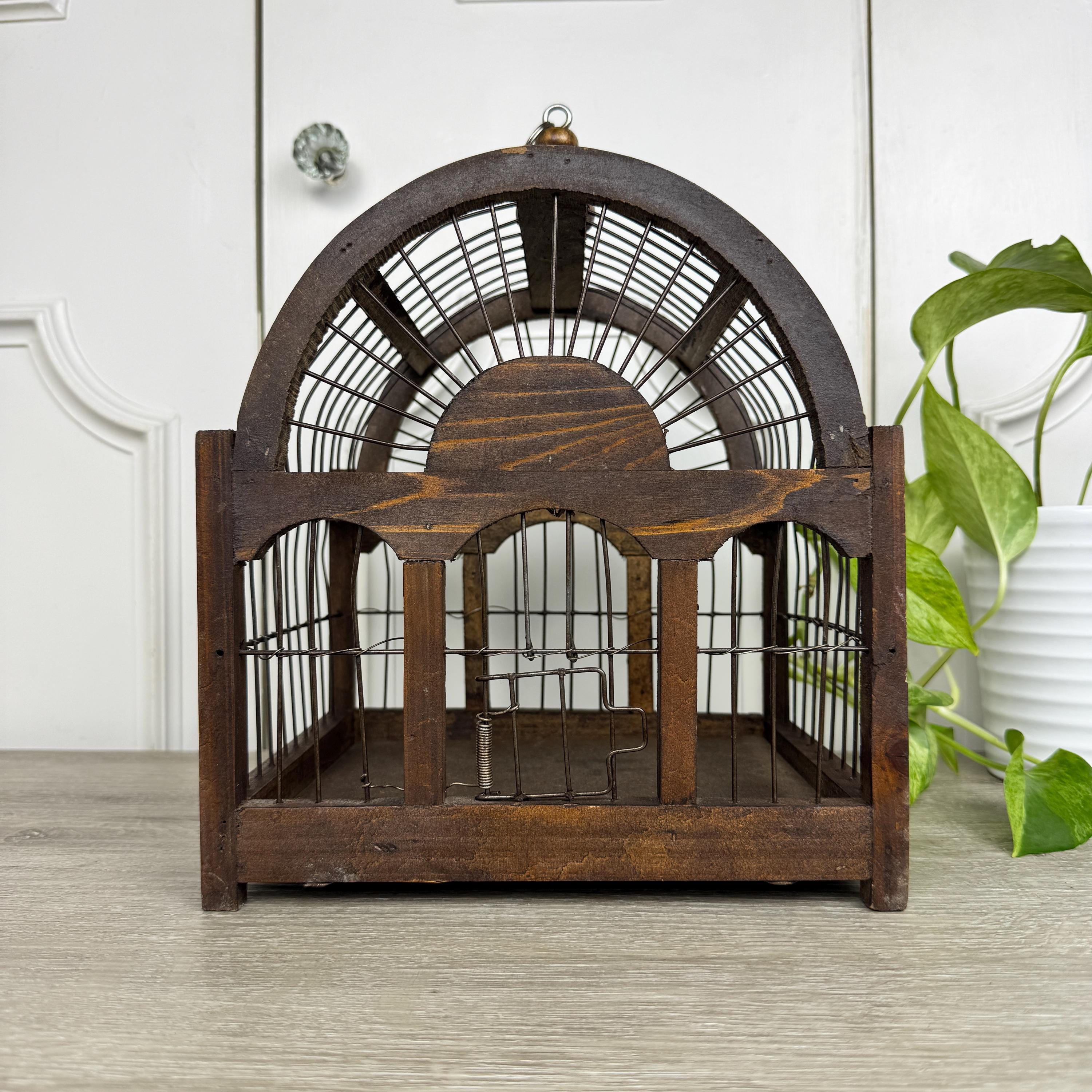 Vintage Wood and Wire Decorative Dome Top Bird Cage - Etsy