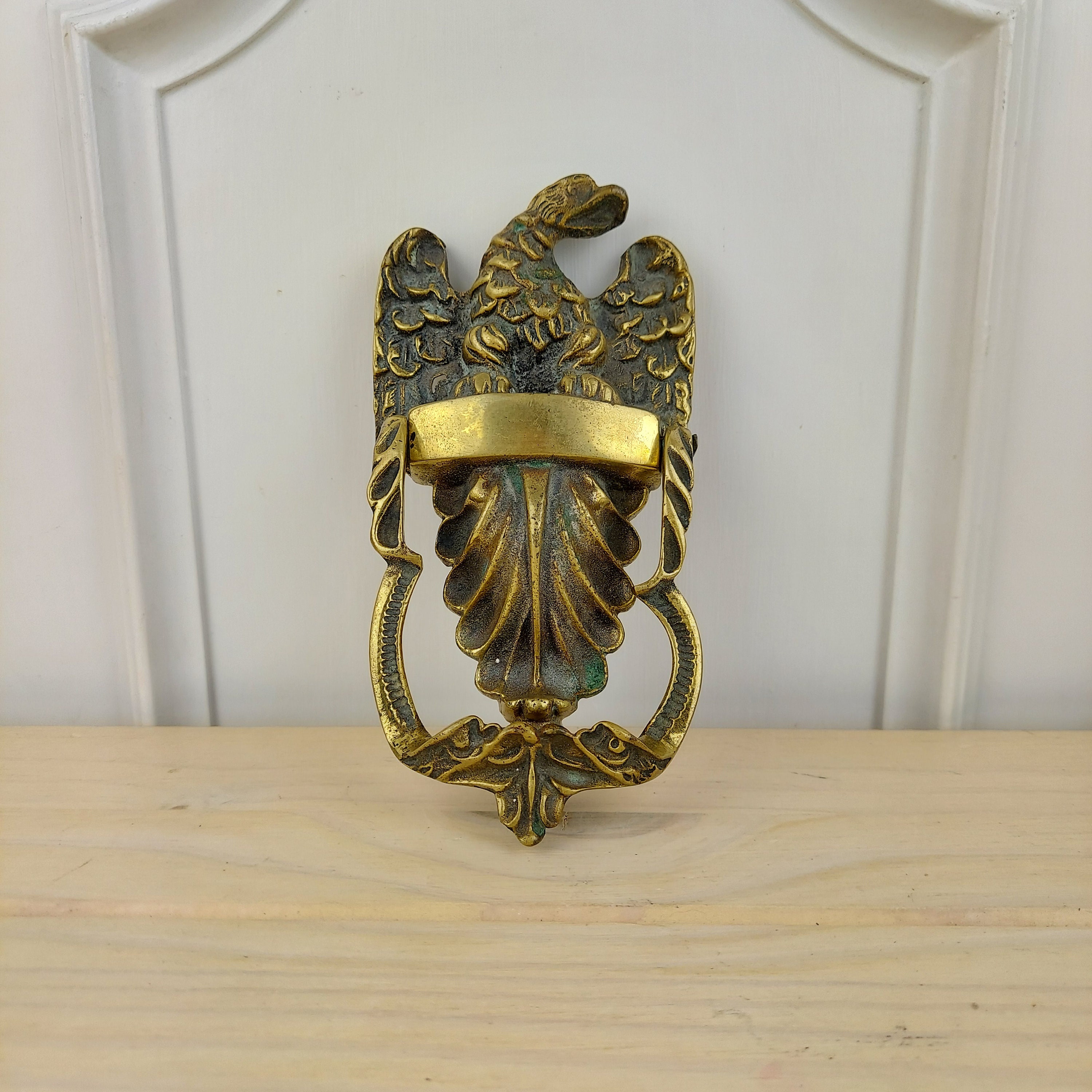 Vintage Brass Eagle Door Knocker, Heavy Brass Door Knocker, Front Door  Accents 