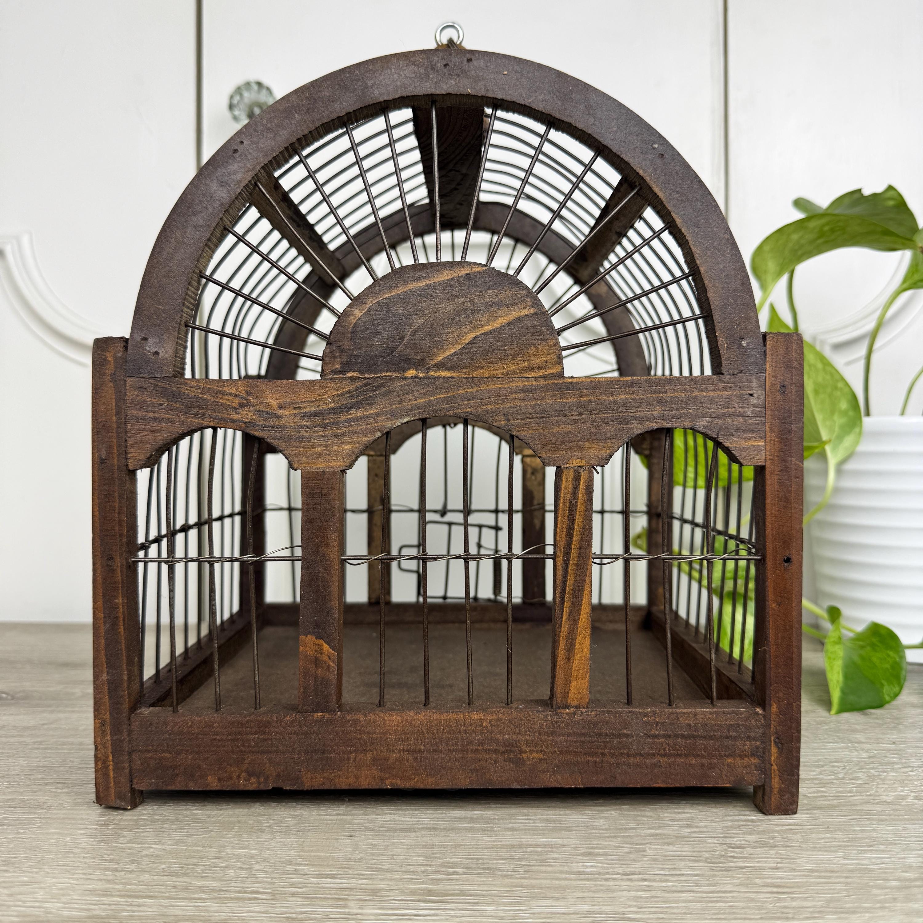 Vintage Wood and Wire Decorative Dome Top Bird Cage - Etsy