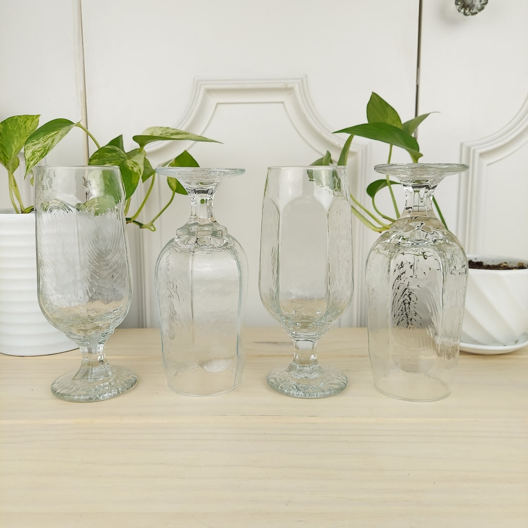 Vintage Beer Goblets/water Goblets by Libbey, Chivalry Clear Glasses