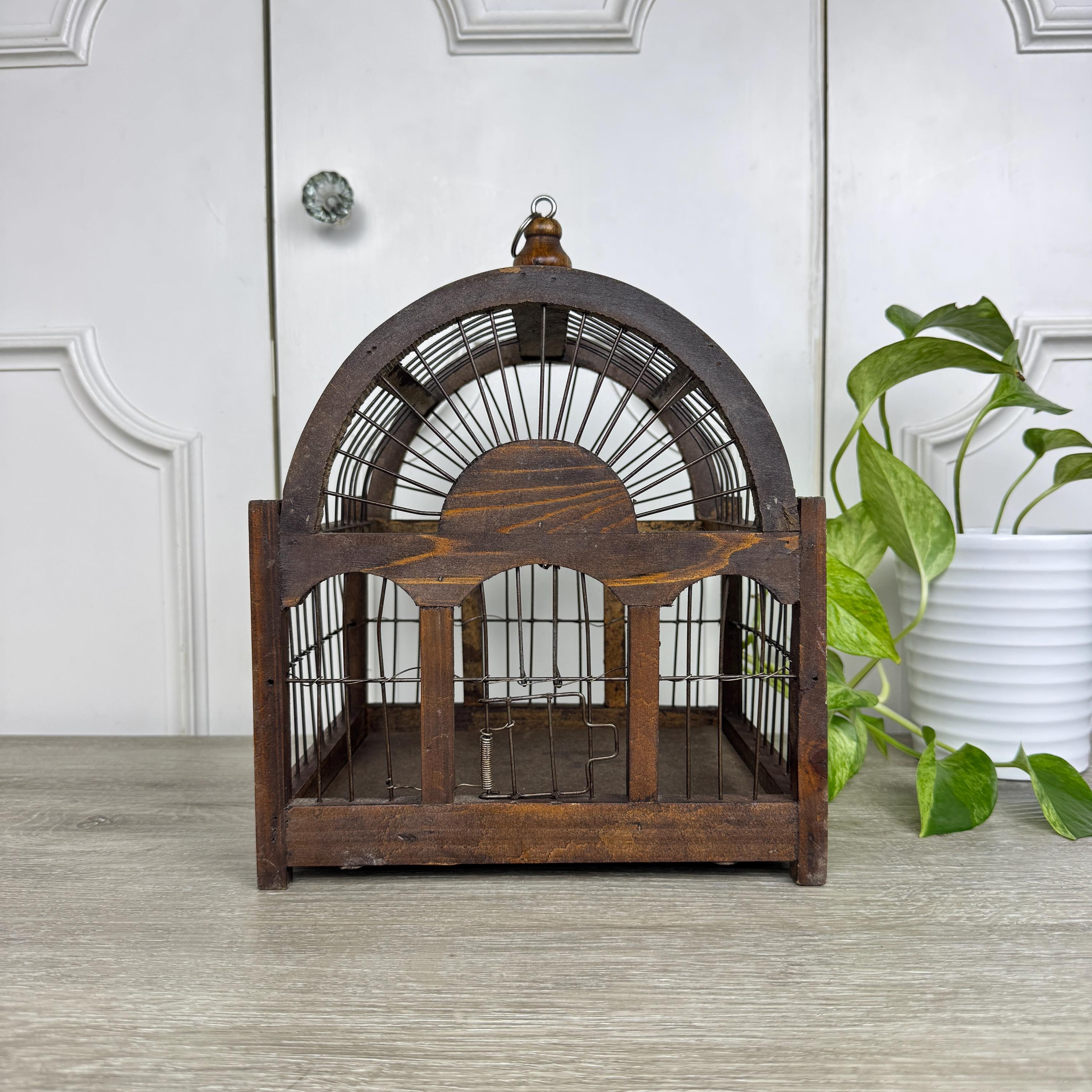Vintage Wood and Wire Decorative Dome Top Bird Cage - Etsy