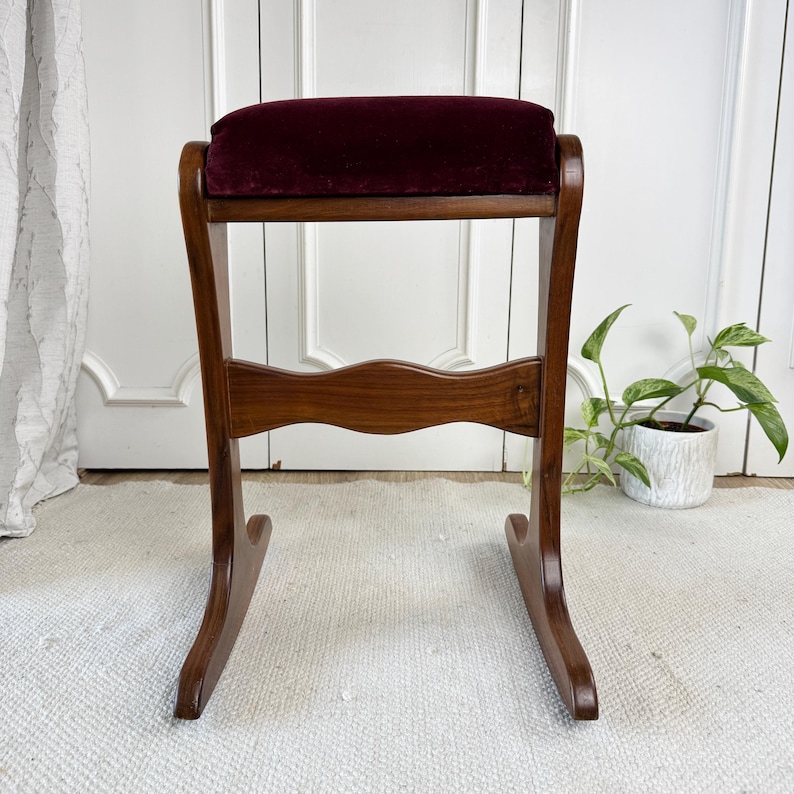 Stool With Rocker Bottom Vintage Rocking Gout Footstool, Unique Rocking Foot Stool, 19-1/2