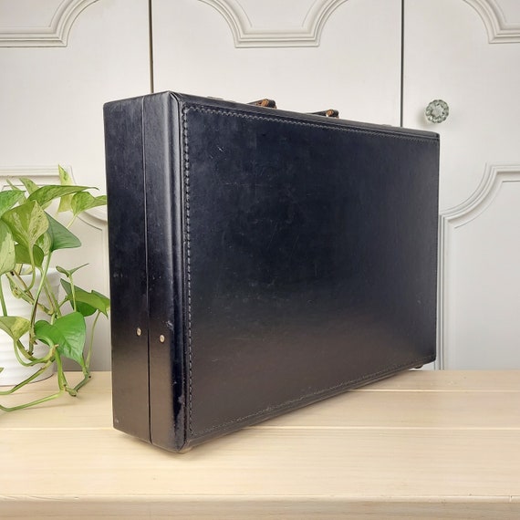 Vintage Black Briefcase with Silver Accents and Exter… Gem
