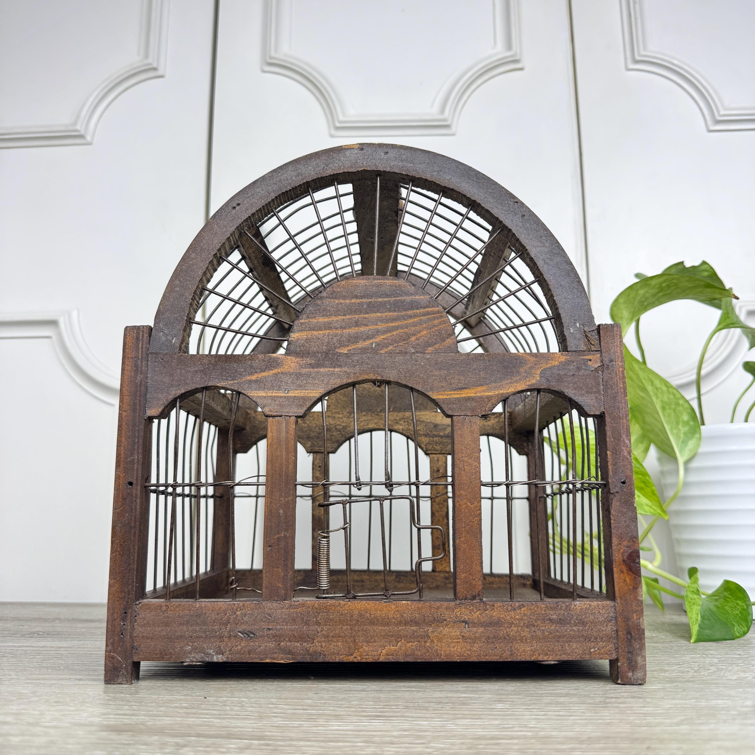 Vintage Wood and Wire Decorative Dome Top Bird Cage - Etsy