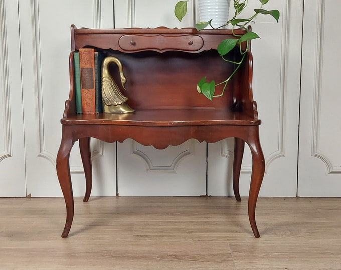 Vintage French Style Side Table, Two Tier Elegant Wooden Nightstand Etsy