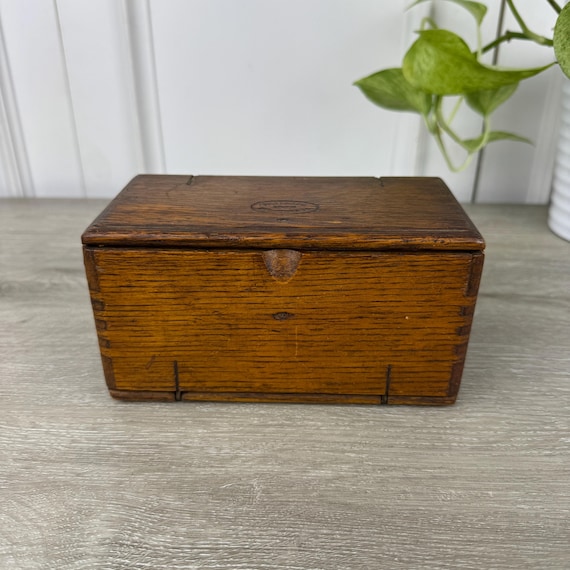 Antique Wooden Singer Puzzle Box for Attachments With Box