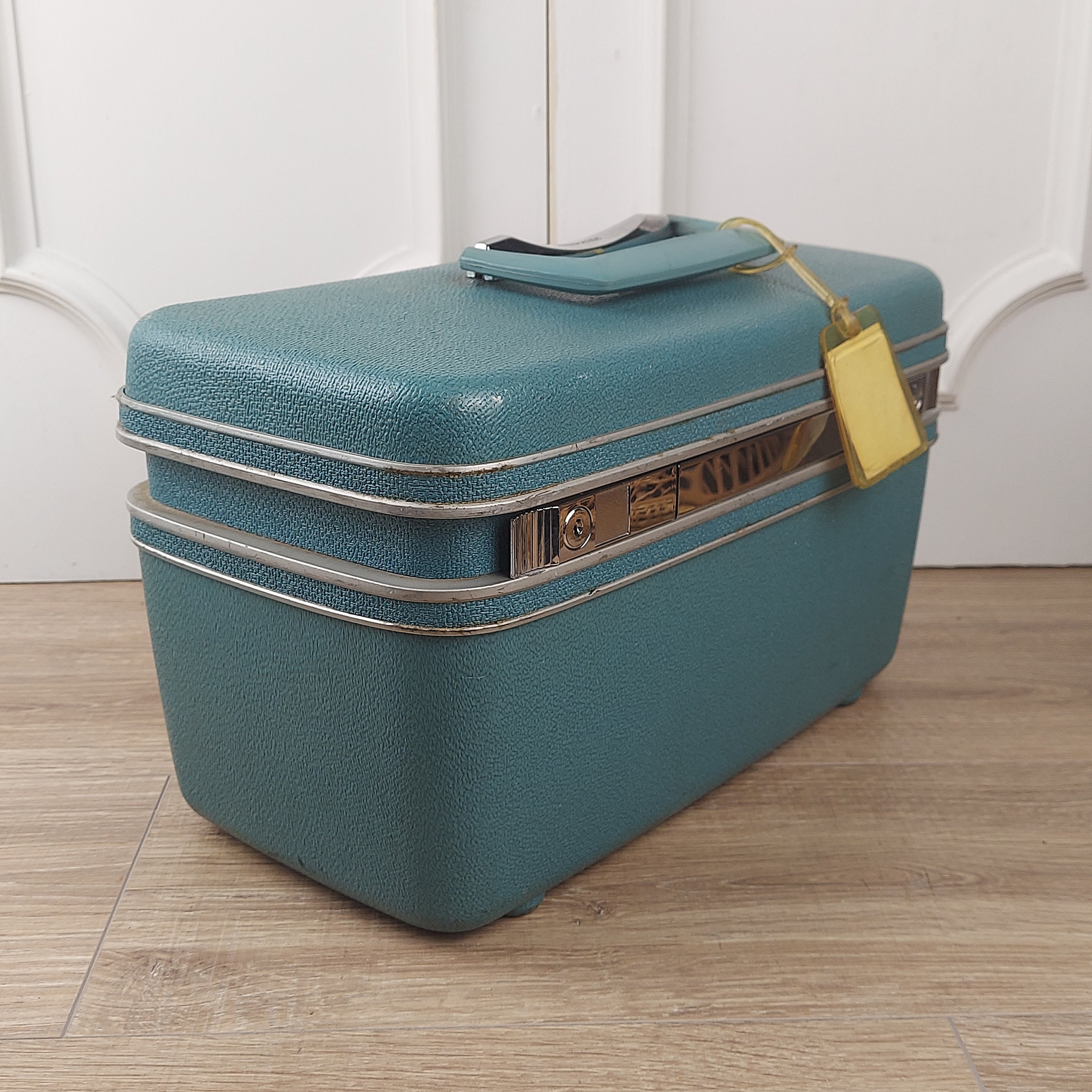 Blue 1960s Samsonite Train Case Missing Tray