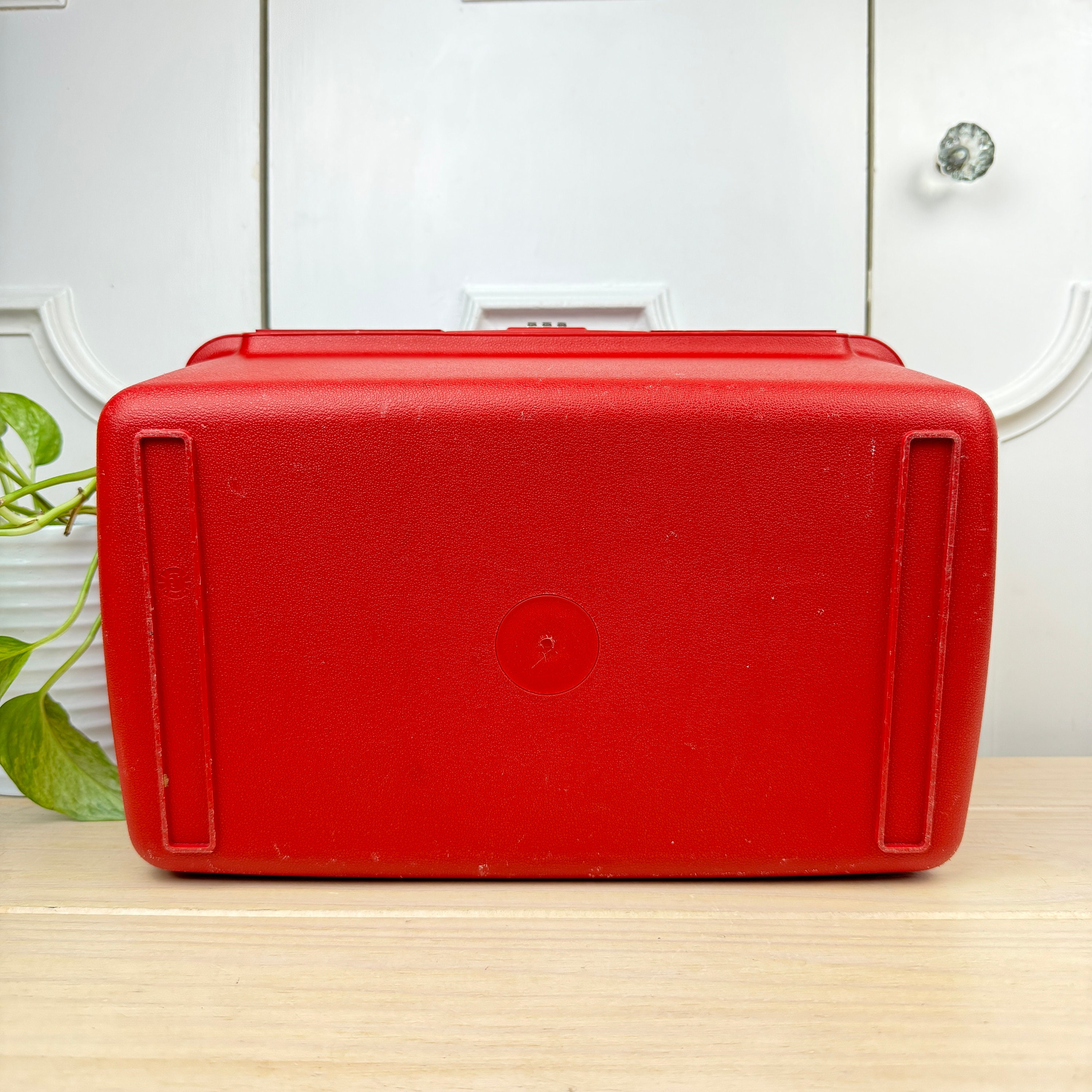 Vintage Bright Red Club Train Case by Delsey With Working