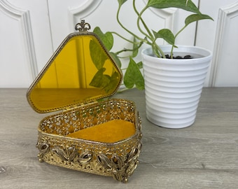 Vintage Fenton Amber Daisy and Button Candy Pail/box With Lid - Etsy