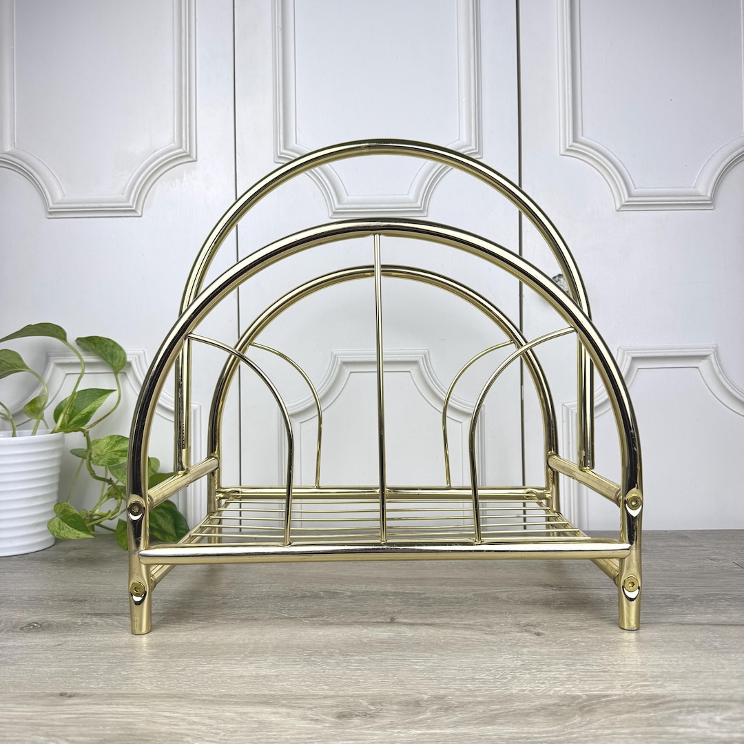 Art Deco Racks Vintage Art Deco Magazine or Storage Rack With Golden Arch Design - Etsy