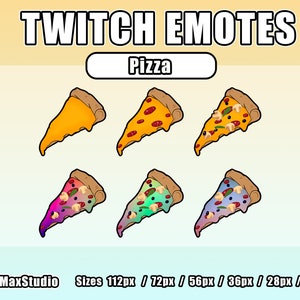 Pizza Twitch Emotes and Sub Badges - Iridescent and Pastel Twitch Emotes for streamers