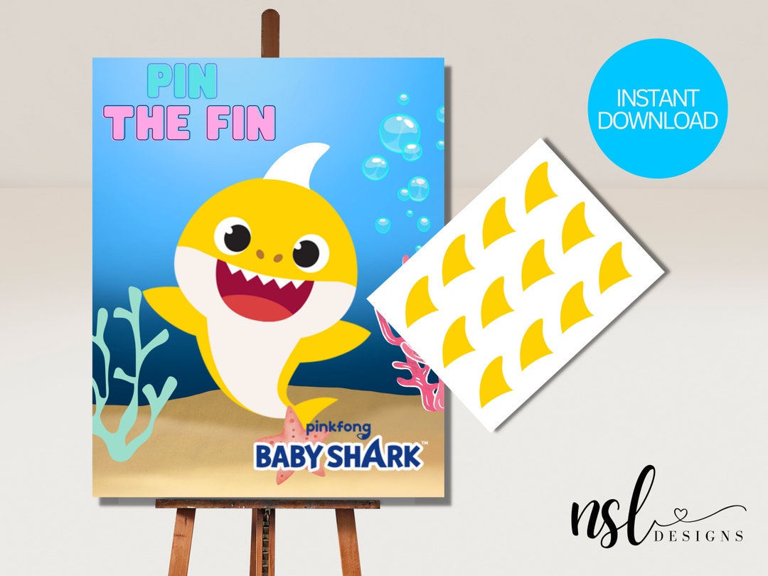 PINKFONG Baby Shark Pin the Tail Game Pin the FIN Party - Etsy