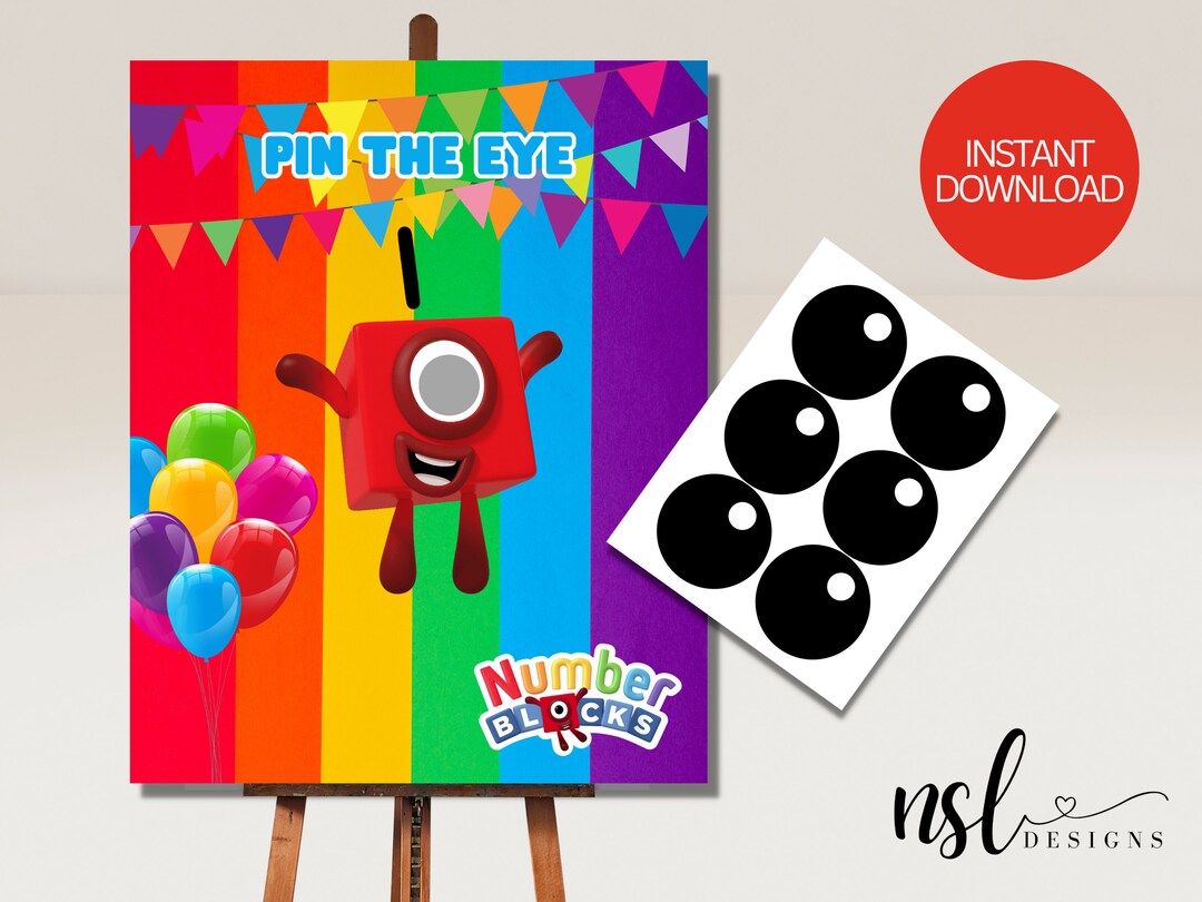 Numberblocks Pin the Tail Game Pin the EYE Party Games Etsy Canada