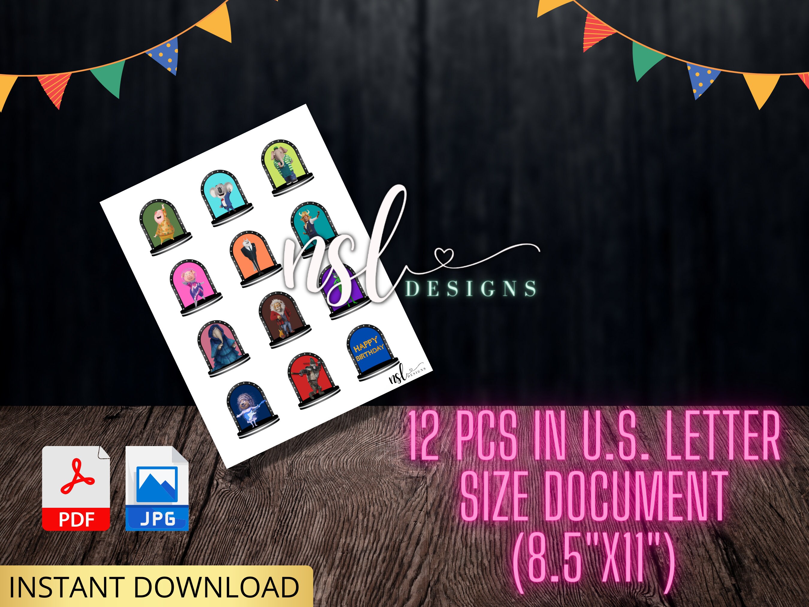 Sing 2 Cupcake Toppers Print Your Own Cupcake Toppers - Etsy