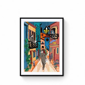 Mother&#39;s gift,valentine, fathers gift, A4 printable wall art ,Pessoa&#39;s world, , colorful design, , modern design, Lisbon beauty,
