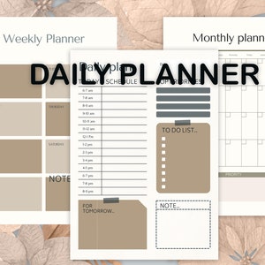Daily Printable Planner, School Activity Daily Tracker, Daily Tracker, School note, Printable tracker, Weekly activity Tracker