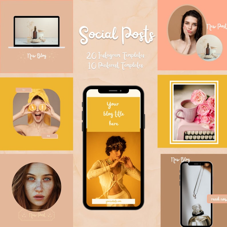 Bright Instagram Post Templates Canva Engagement Instagram Etsy