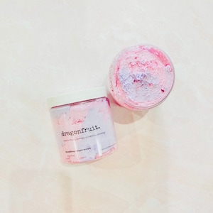 Dragonfruit Sugar Scrub, body scrubs, foaming body scrubs