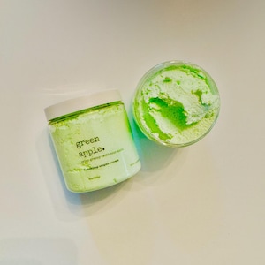 Green Apple Sugar Scrub, body scrubs, foaming body scrubs