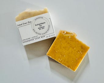 Oatmeal Turmeric and Honey Soap Bar, oatmeal soap, honey soap, soap for sensitive skin, dry skin, milk soap, cold process soap