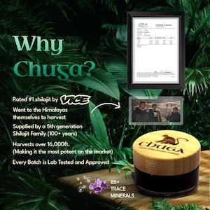Organic Himalayan Shilajit, Ethically Harvested - Gold Grade, 100% Pure, Harvested at 16,000 feet, Lab Tested, Comes with Chuga Monkey Spoon image 2