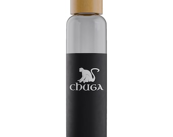 Chuga Monkey Glass Bottle with Bamboo Lid