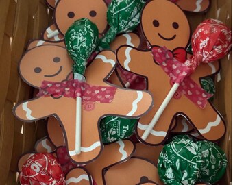 Porta piruletas de jengibre navideño / Porta chupetes de caramelos navideños PDF